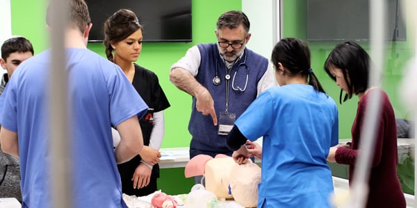 Dr Dragan Mandic from the Wits Unit for Undergraduate Medical Education simulates an airway intubation in the new sim lab_600x300px