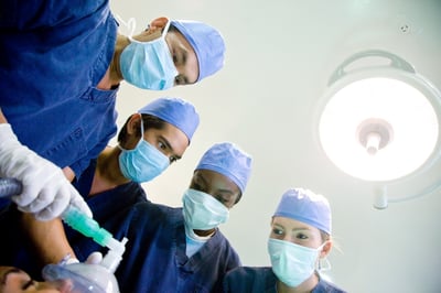 group of surgeon doctors at a hospital
